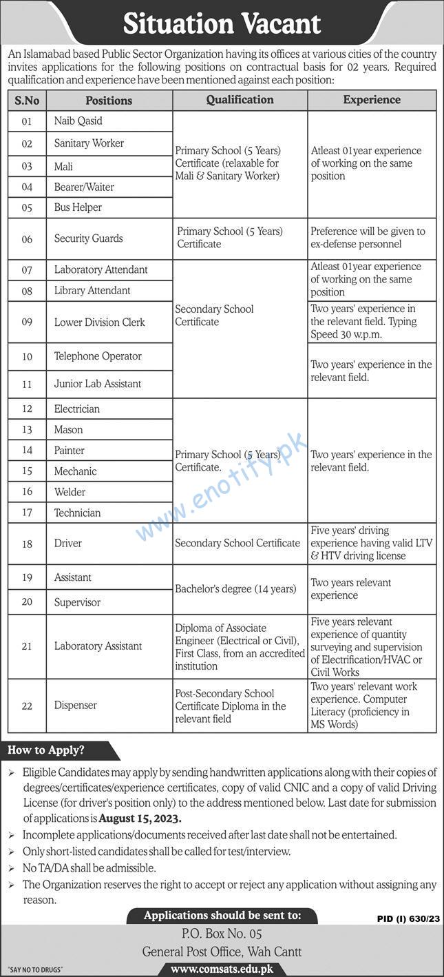 29-07-2023 Express Public Sector Jobs 2023 in Islamabad Last Date 15-08-2023